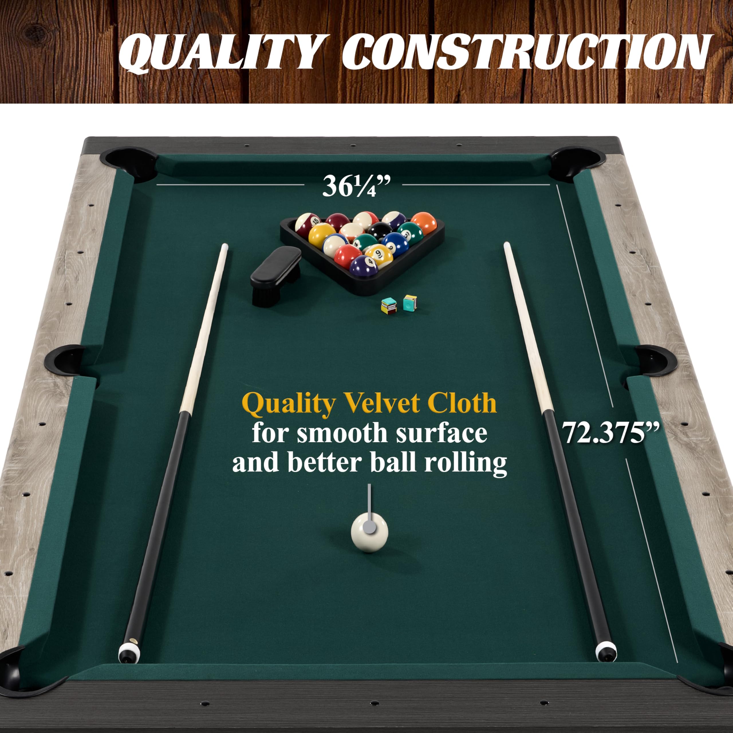 7' 3-in-1 Pool Table with Dining Top & Table Tennis