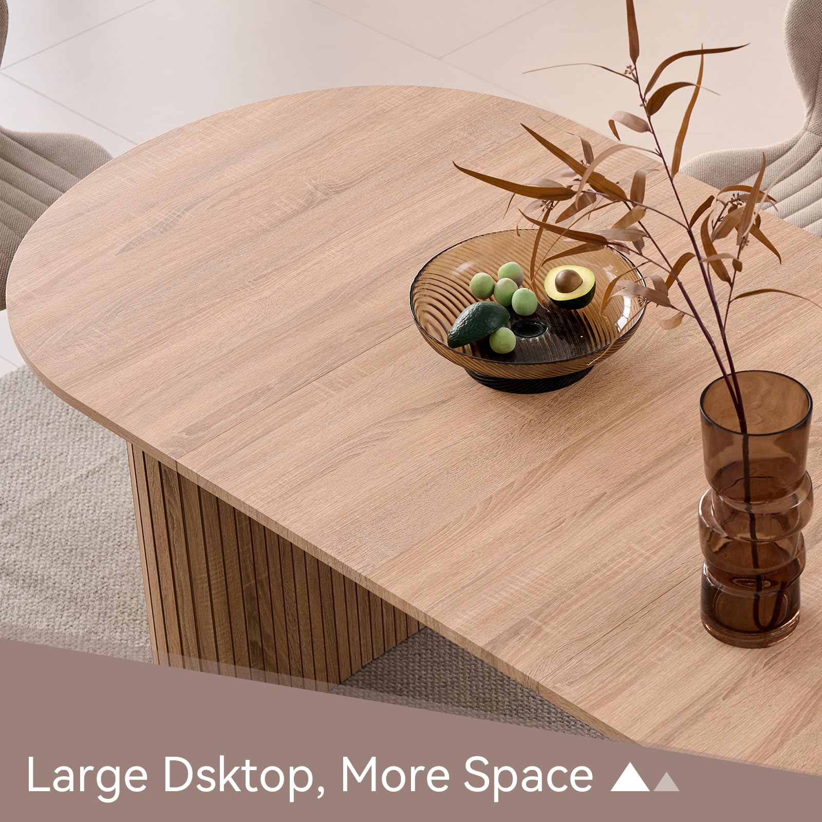 70.8" Oval Dining Table for 4-6 People