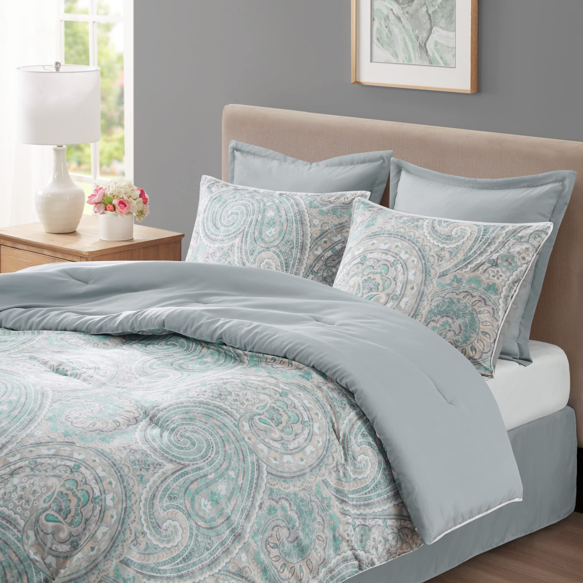 Kashmir Paisley Comforter Set King 8 Piece