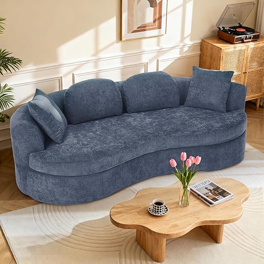 95" Modern Curved Chenille Cloud Sofa