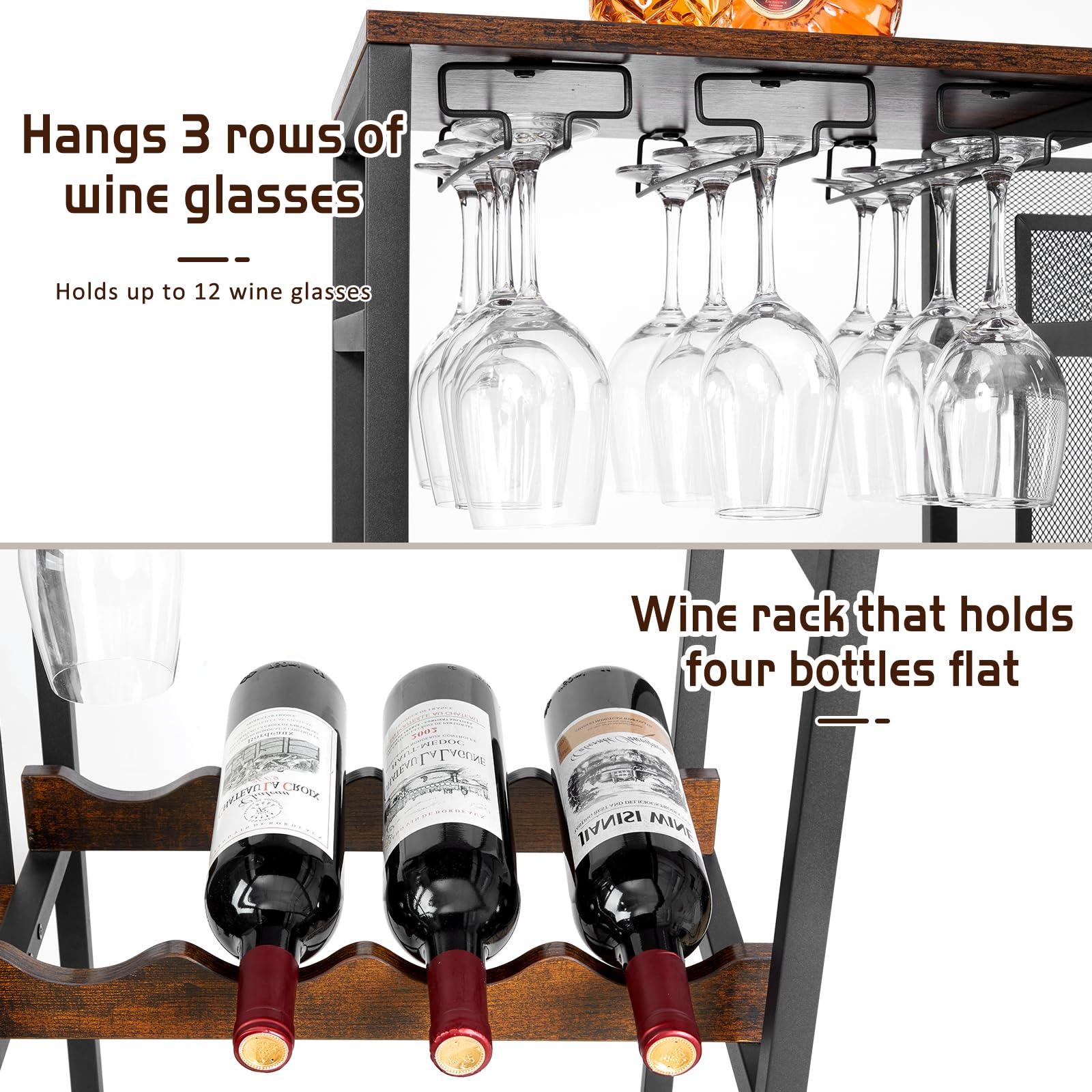 3-Tier Wine Rack with Bar Table