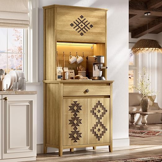 72" Tall Kitchen Pantry with Hydraulic Flip Up Door