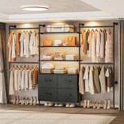 Closet System with Dimmable LED Light and Storage