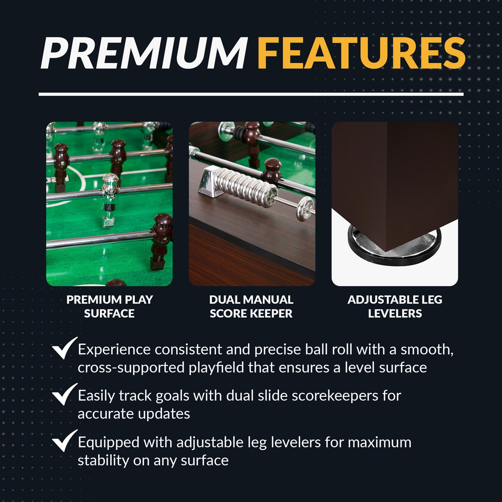56-Inch Foosball Table with Counterbalanced Players