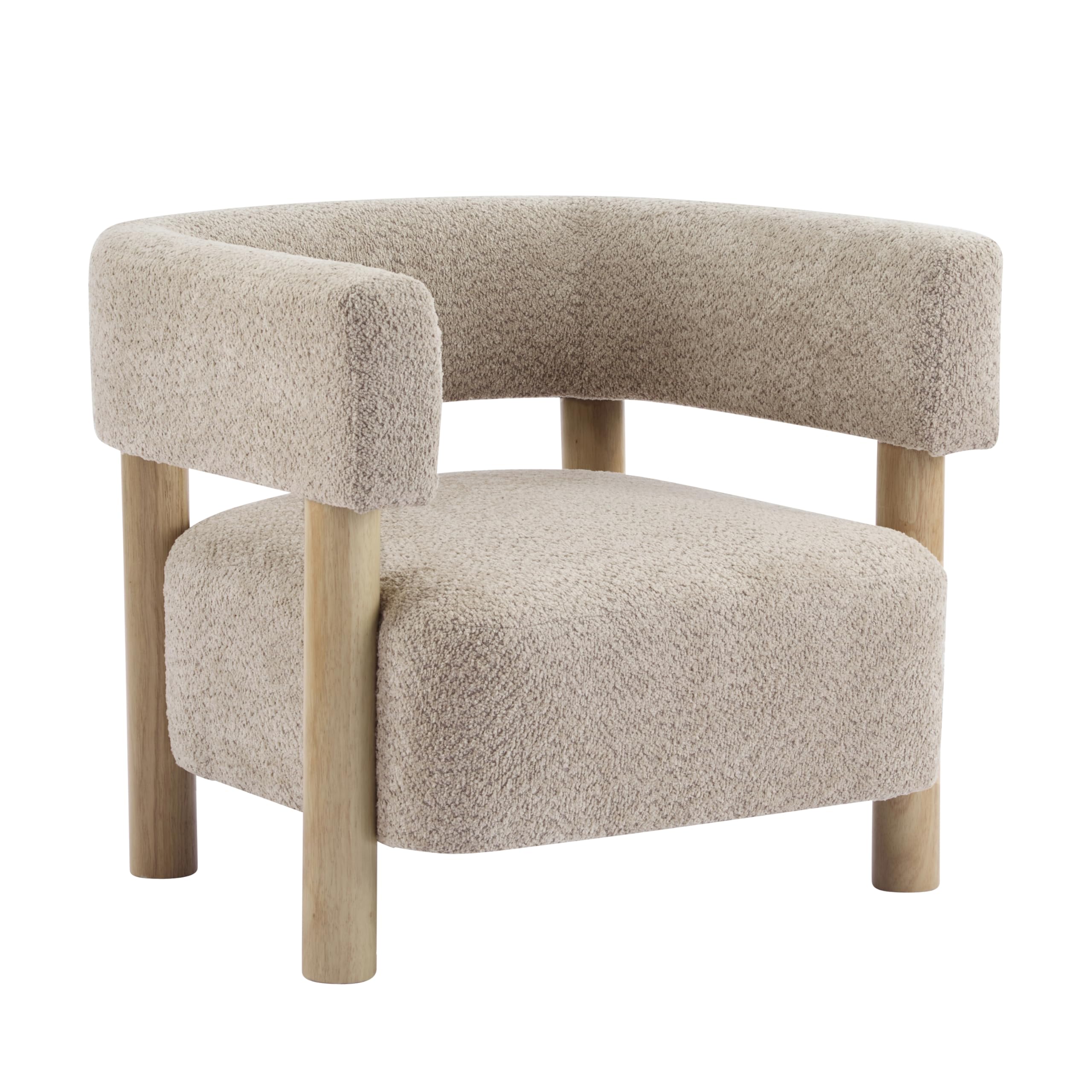 Boucle Accent Chair with Round Backrest