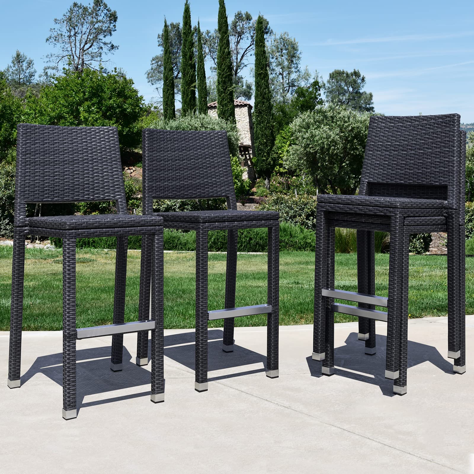 30" Outdoor Patio Bar Stools Set of 4