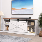 TV Stand Entertainment Center with Sliding Barn Doors