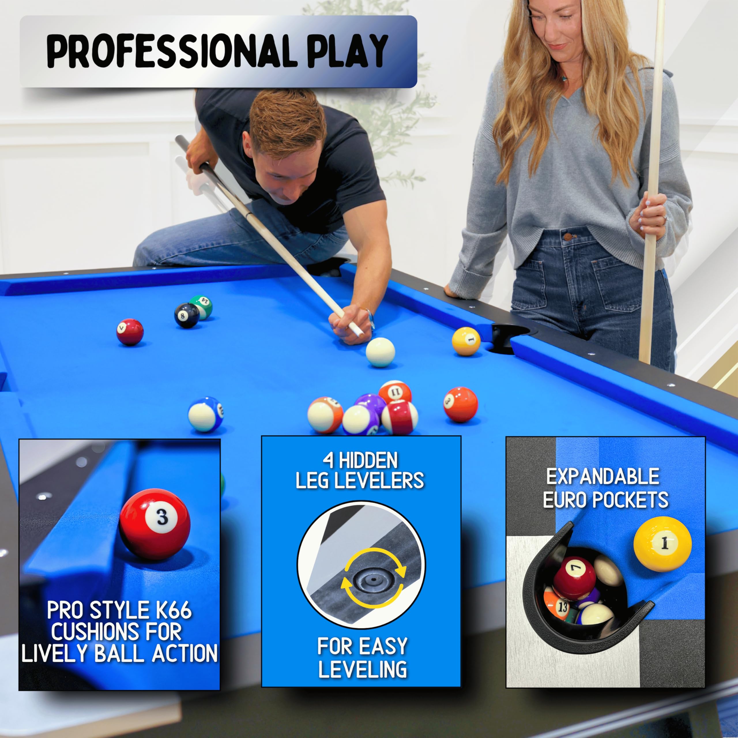 7 ft Multi-Game Table Billiards and Table Tennis