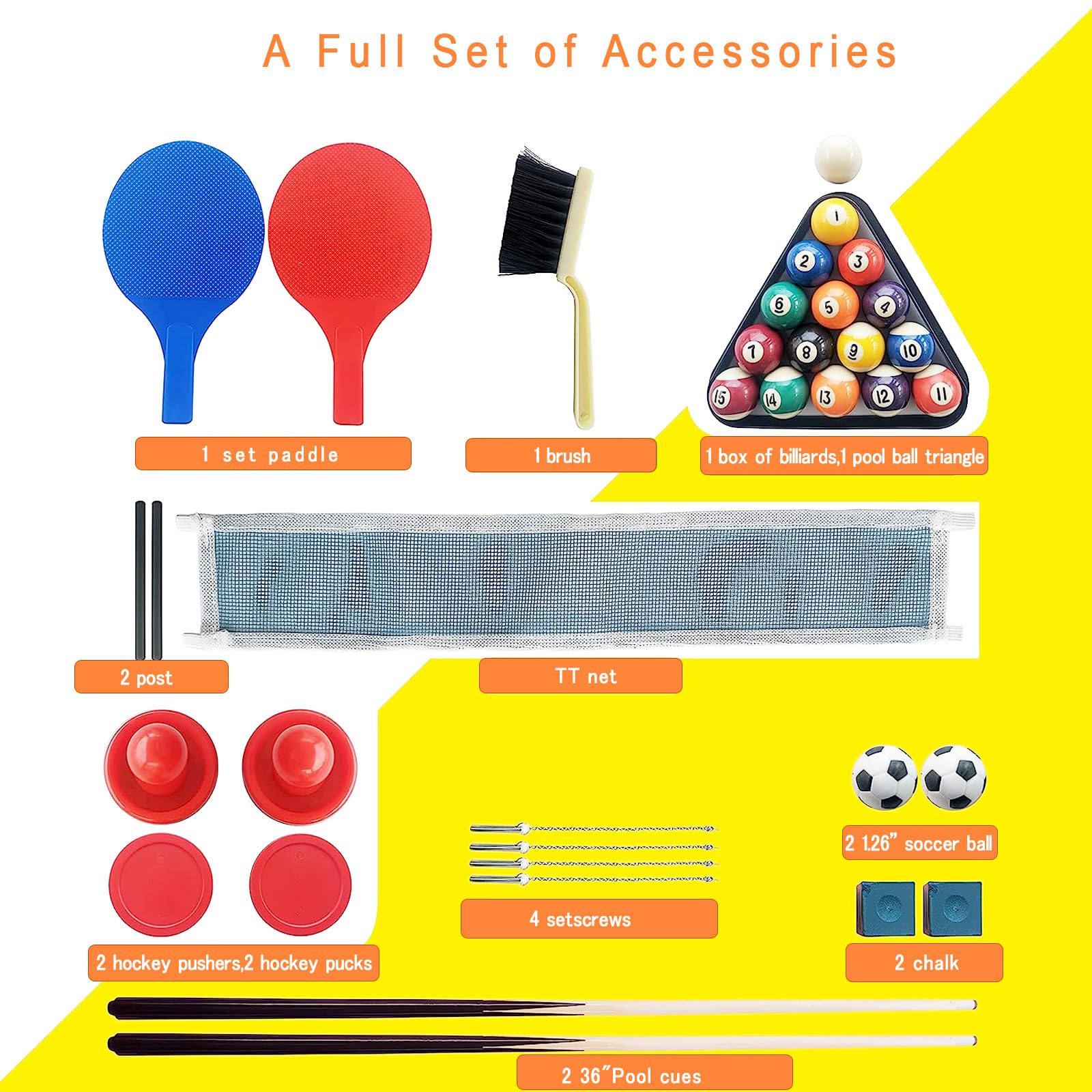 4-in-1 Multi Game Table with Foosball, Pool, Hockey, and Ping Pong