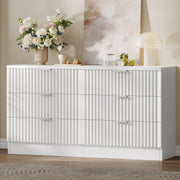 Fluted 6 Drawer Dresser 47.5" Wide White