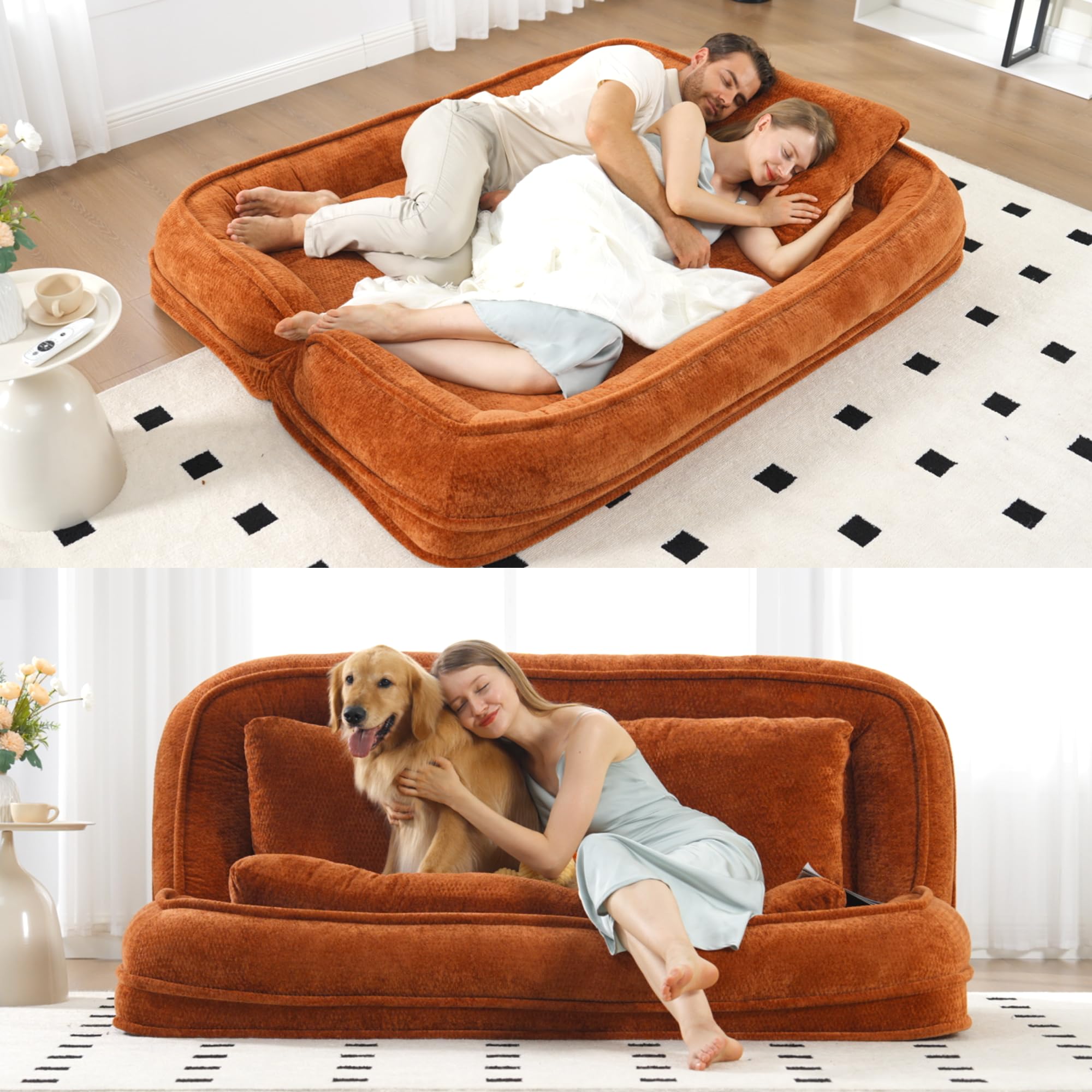 Adjustable Floor Couch Loveseat with Pillow