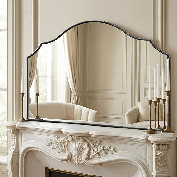 Gold Scalloped Arched Mirror 35x26