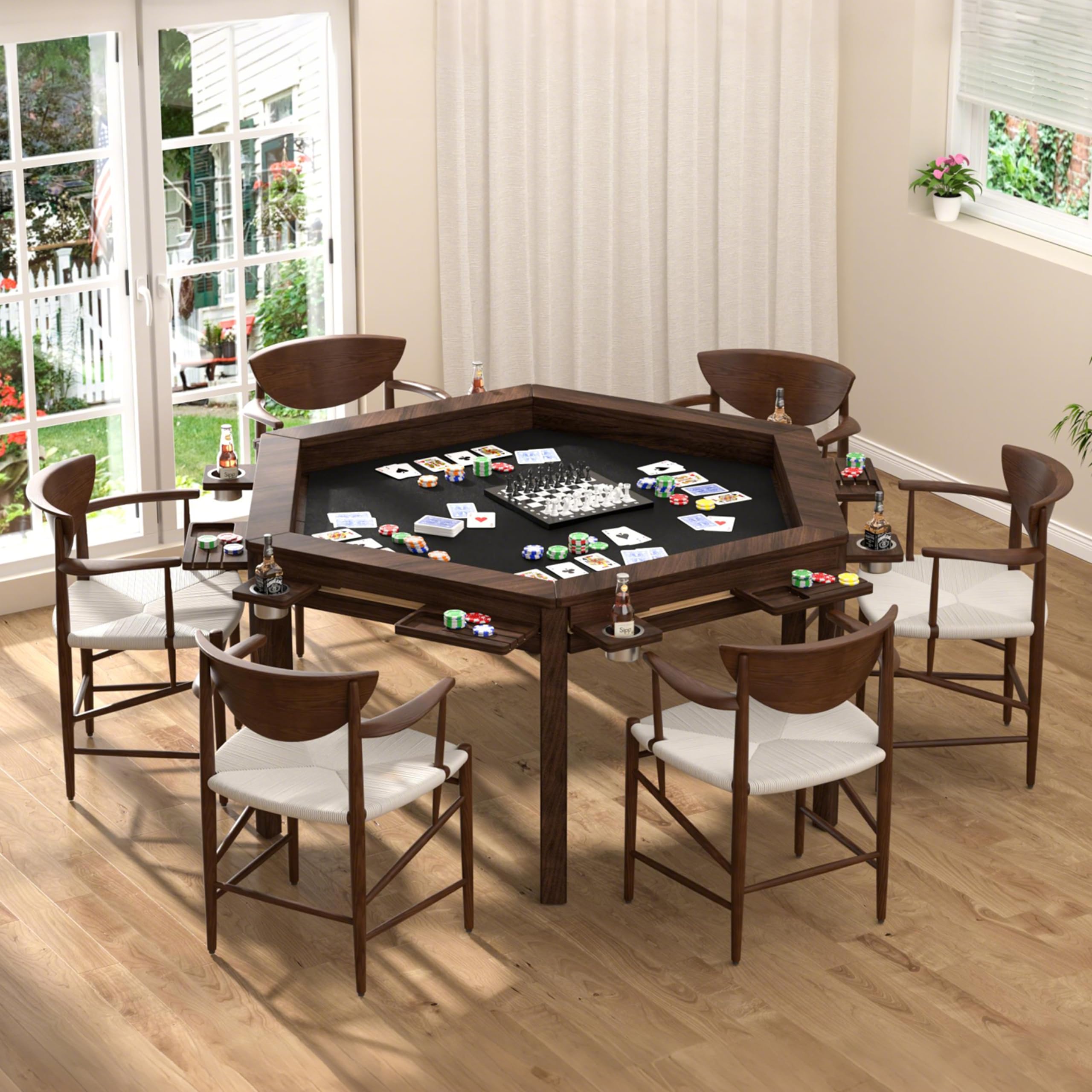 Hexagonal Gaming Table with Removable Top