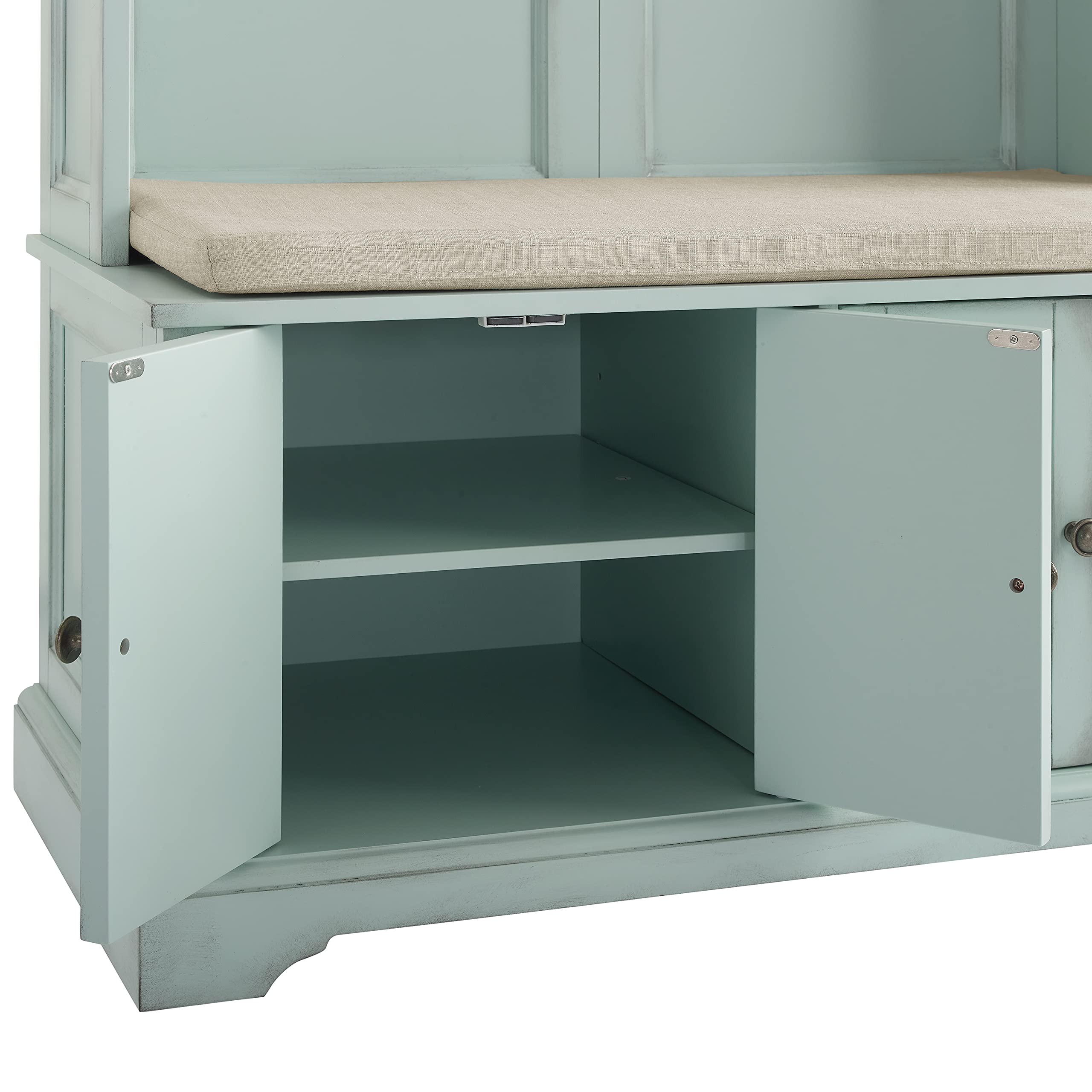 Hall Tree with Shoe Rack Bench and Coat Hooks