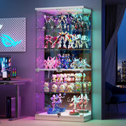 5 Tier Display Cabinet with RGB Lights and Glass Doors