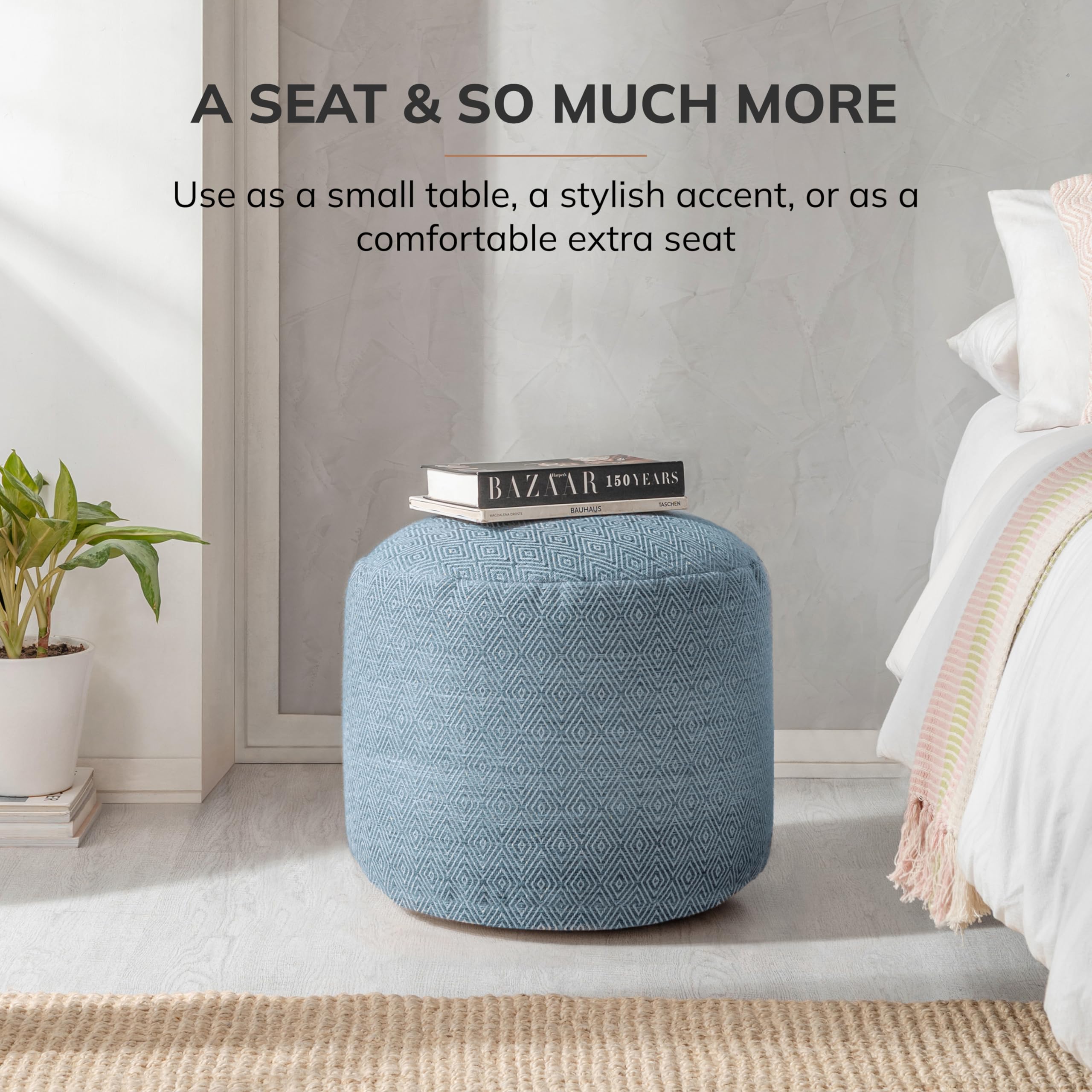 Handmade Pouf Ottoman Footrest