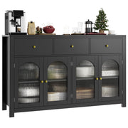 55" Black Buffet Cabinet with Storage