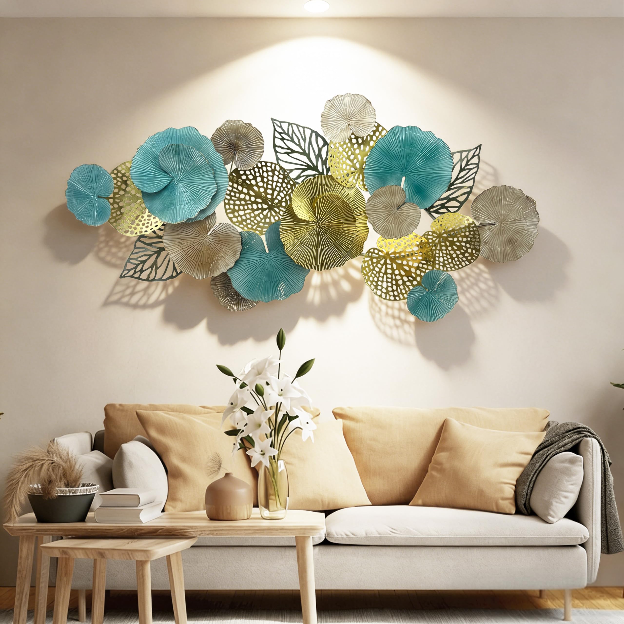3D Metal Lotus Wall Art