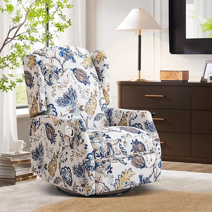 Wingback Swivel Rocker Recliner Chair