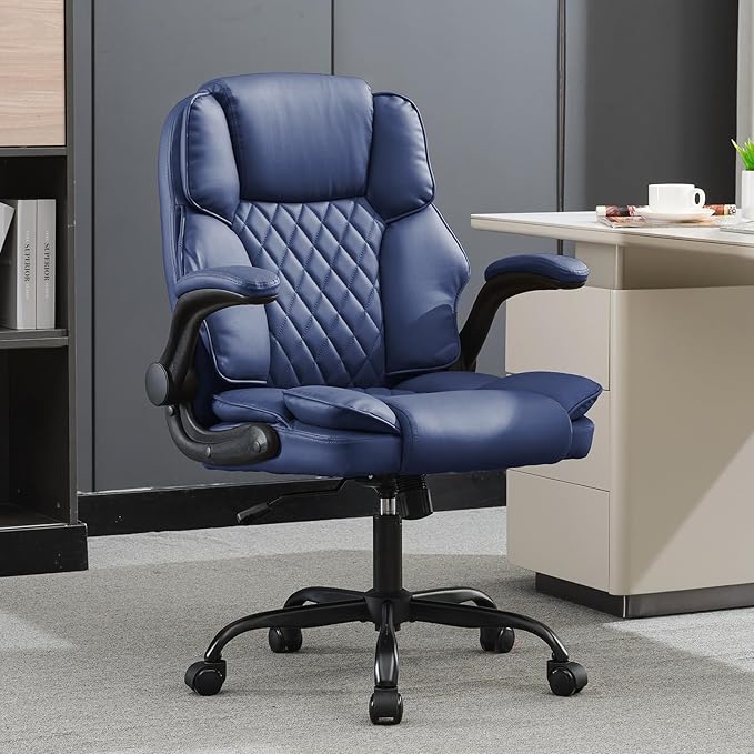 Ergonomic Mid Back Office Chair with Flip-Up Arms