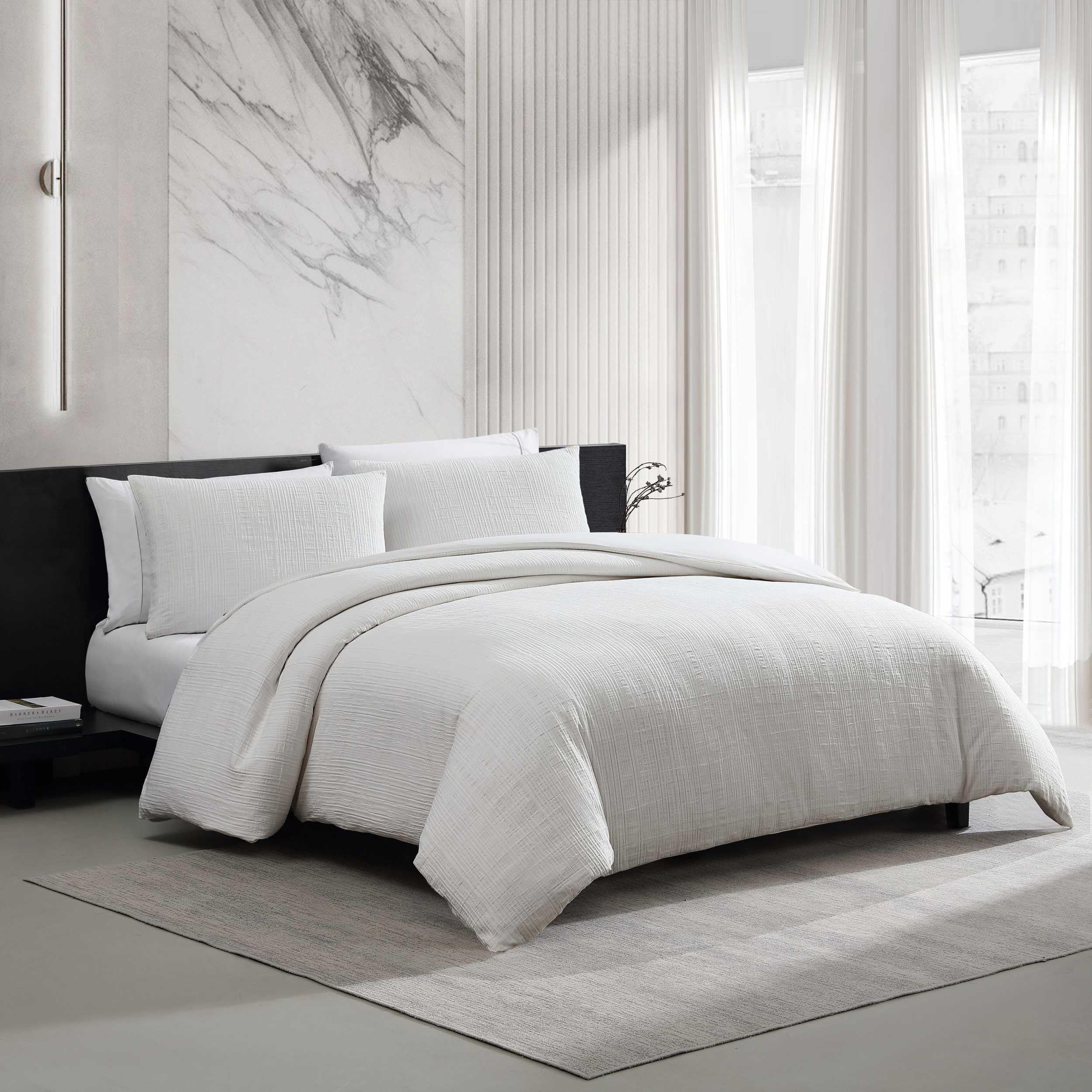 Bark Texture White King Comforter Set