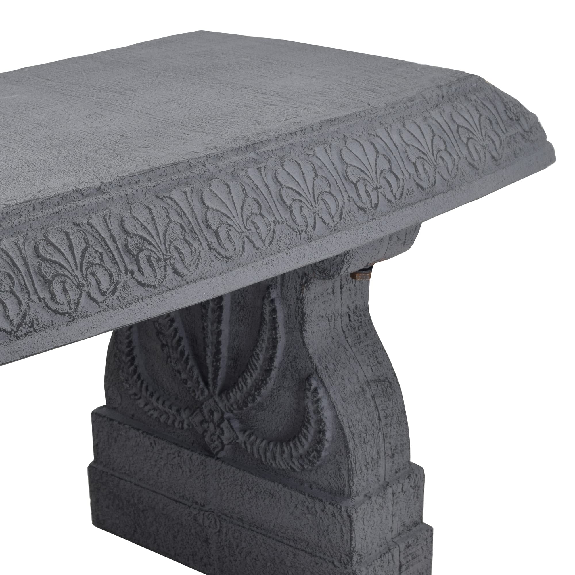 Fiberclay Garden Bench with Floral Engravings