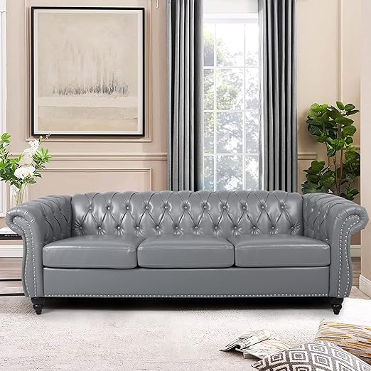 3-Seater Tufted Futon Sofa
