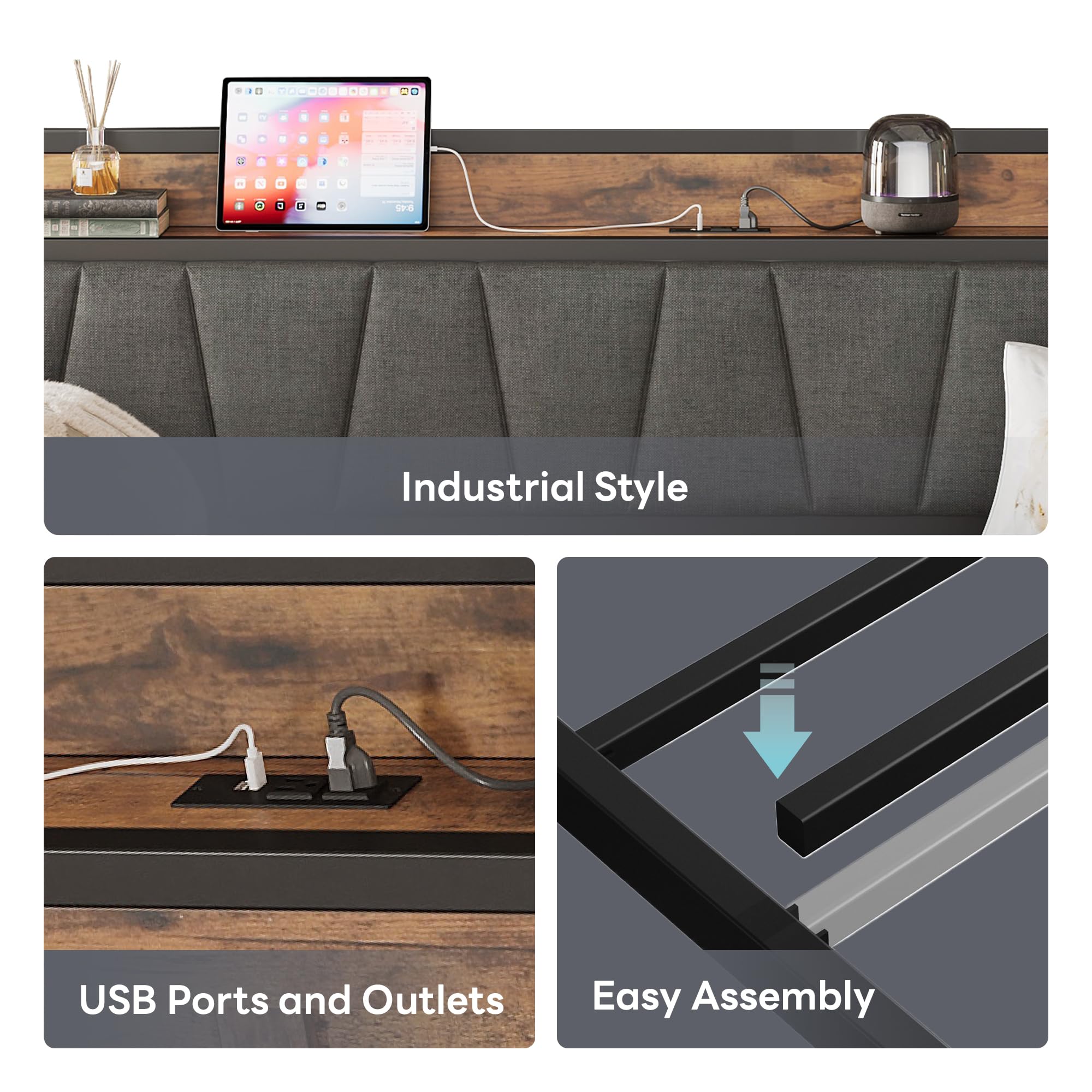 Daybed with Trundle and Storage Headboard