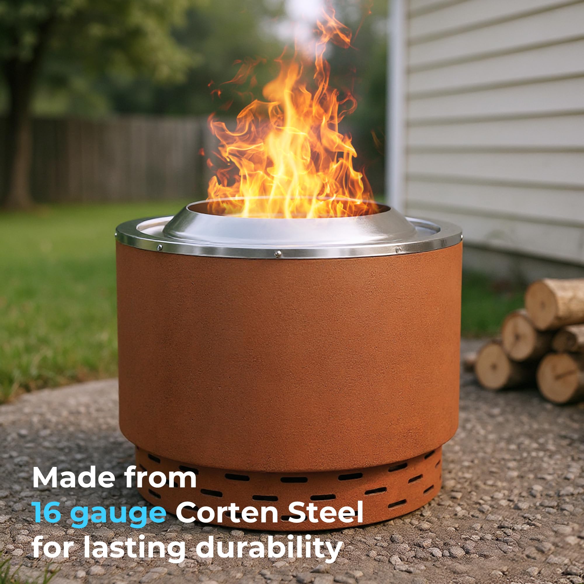 20" Smokeless Dual Flame Fire Pit