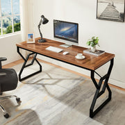 63-Inch Executive Desk with Engineered Wood and Metal Frame
