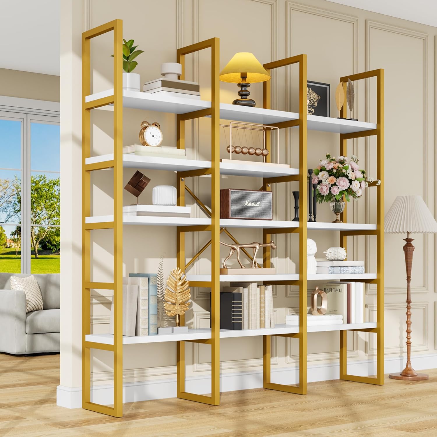 5-Tier Geometric Bookshelf