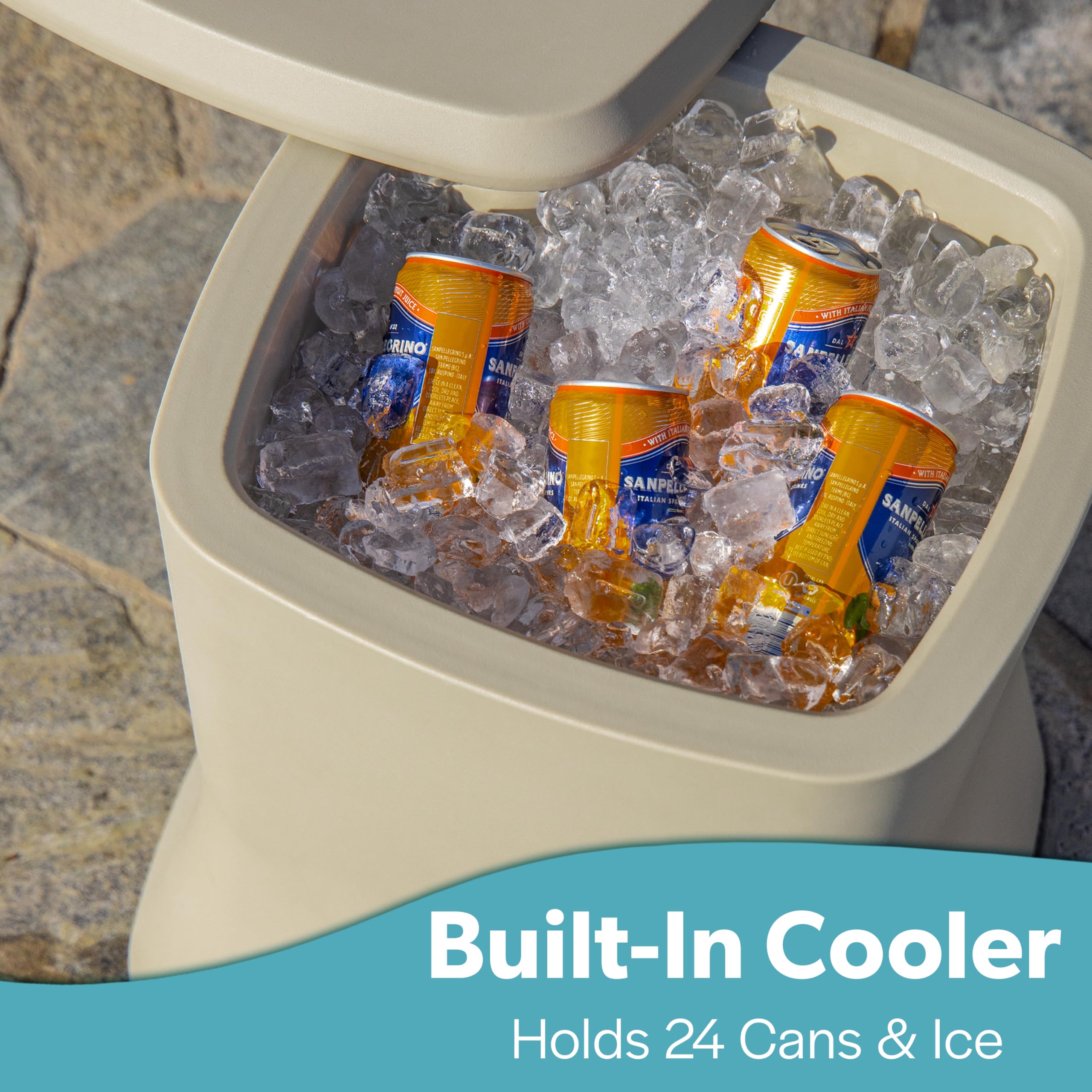 Outdoor Side Table Cooler 25 Quart