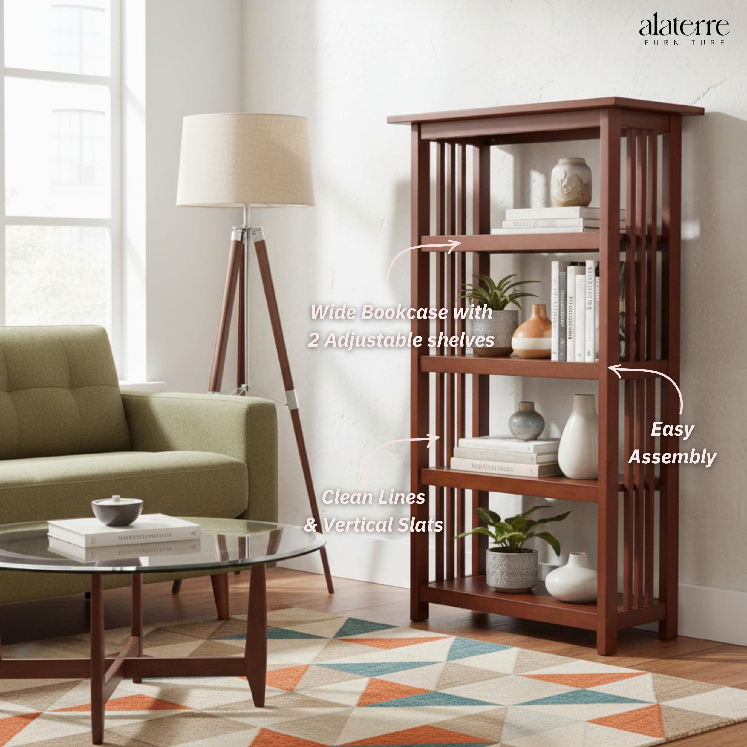 Mission 48-Inch Cherry Bookcase