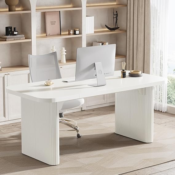 62-Inch Executive Computer Desk with Double Pedestal