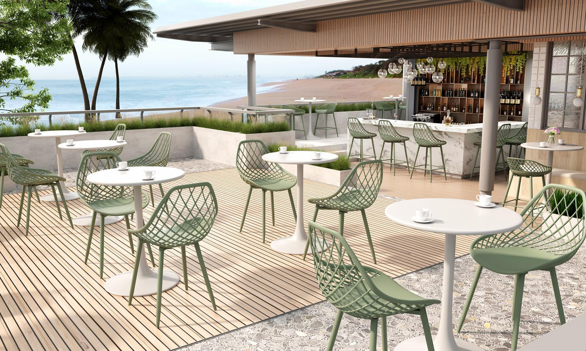 Kurv Dining Chair Set of 2 - Indoor/Outdoor Aloe Green