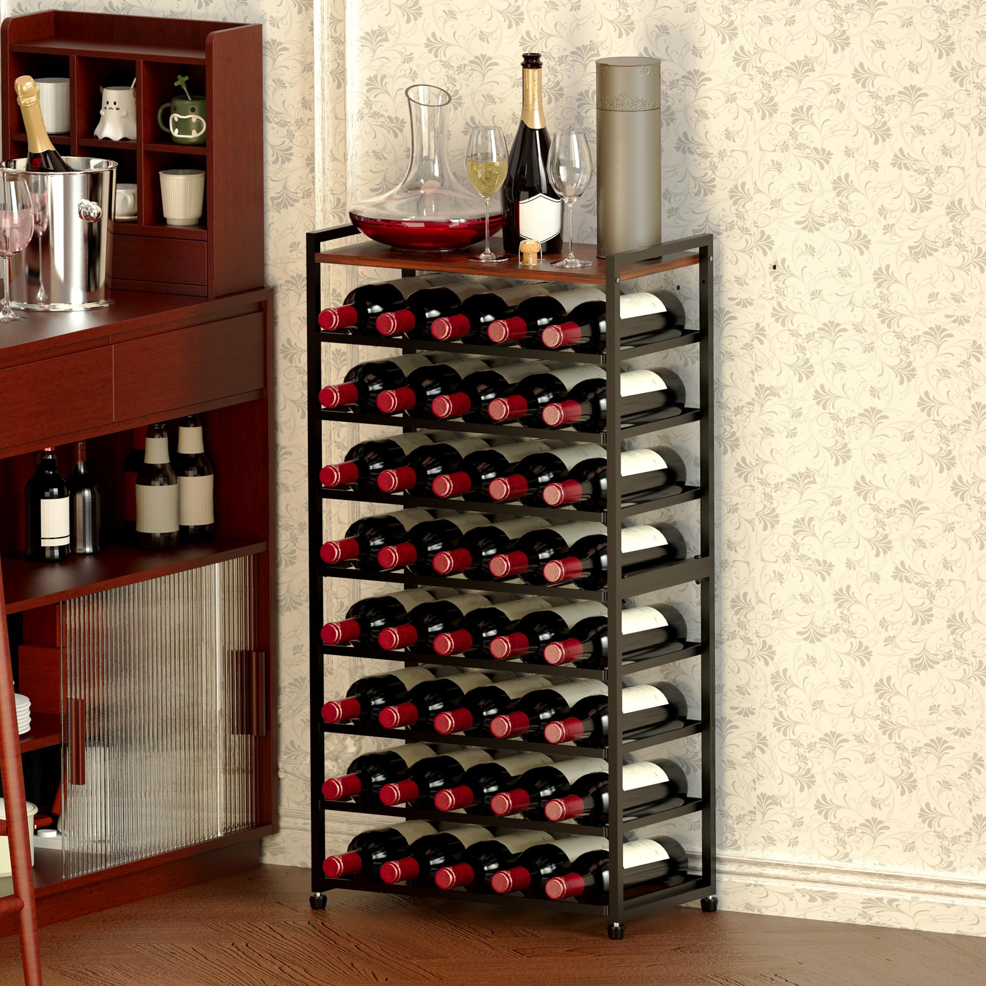 40 Bottle Wine Rack with Table Top