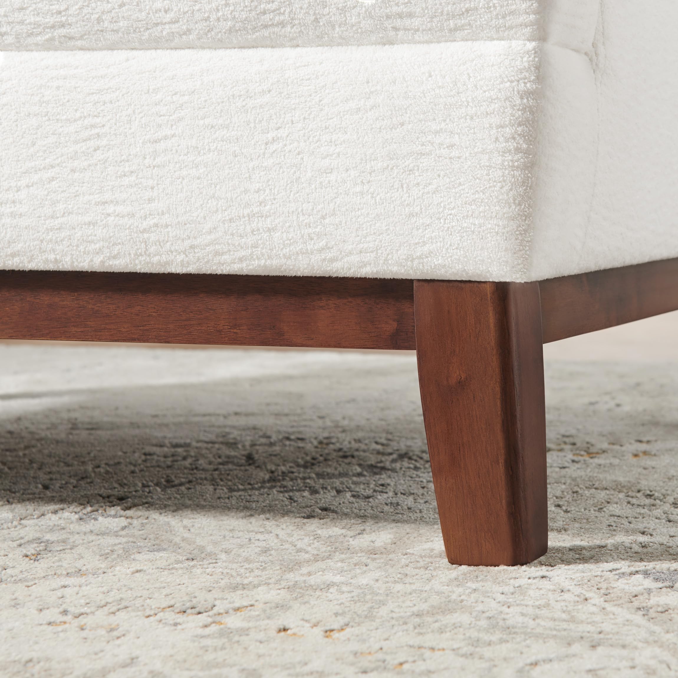 White Sherpa Accent Chair with Cushion