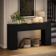 61'' Fluted Console Table with Storage Cabinets