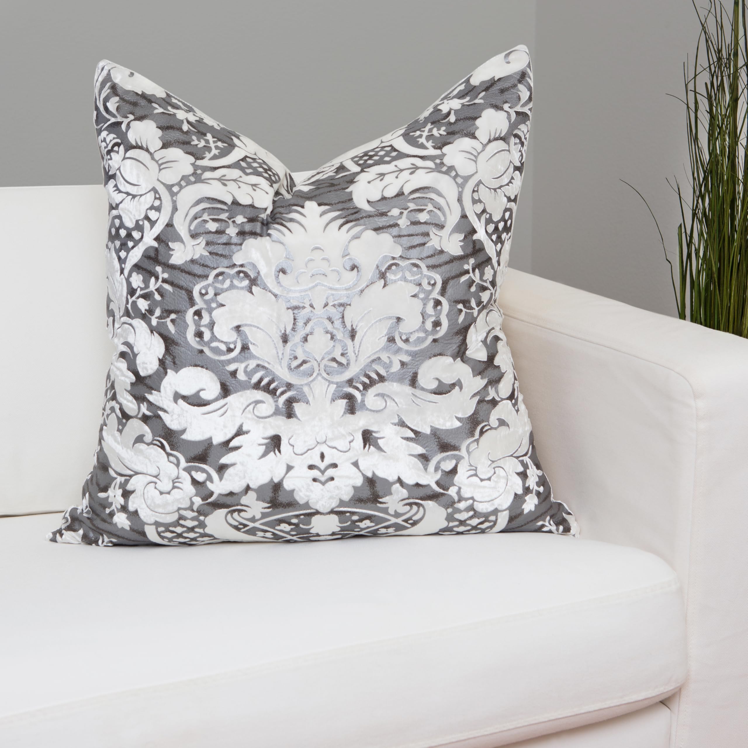 Metallic Embossed Velvet Throw Pillow Set 24x24