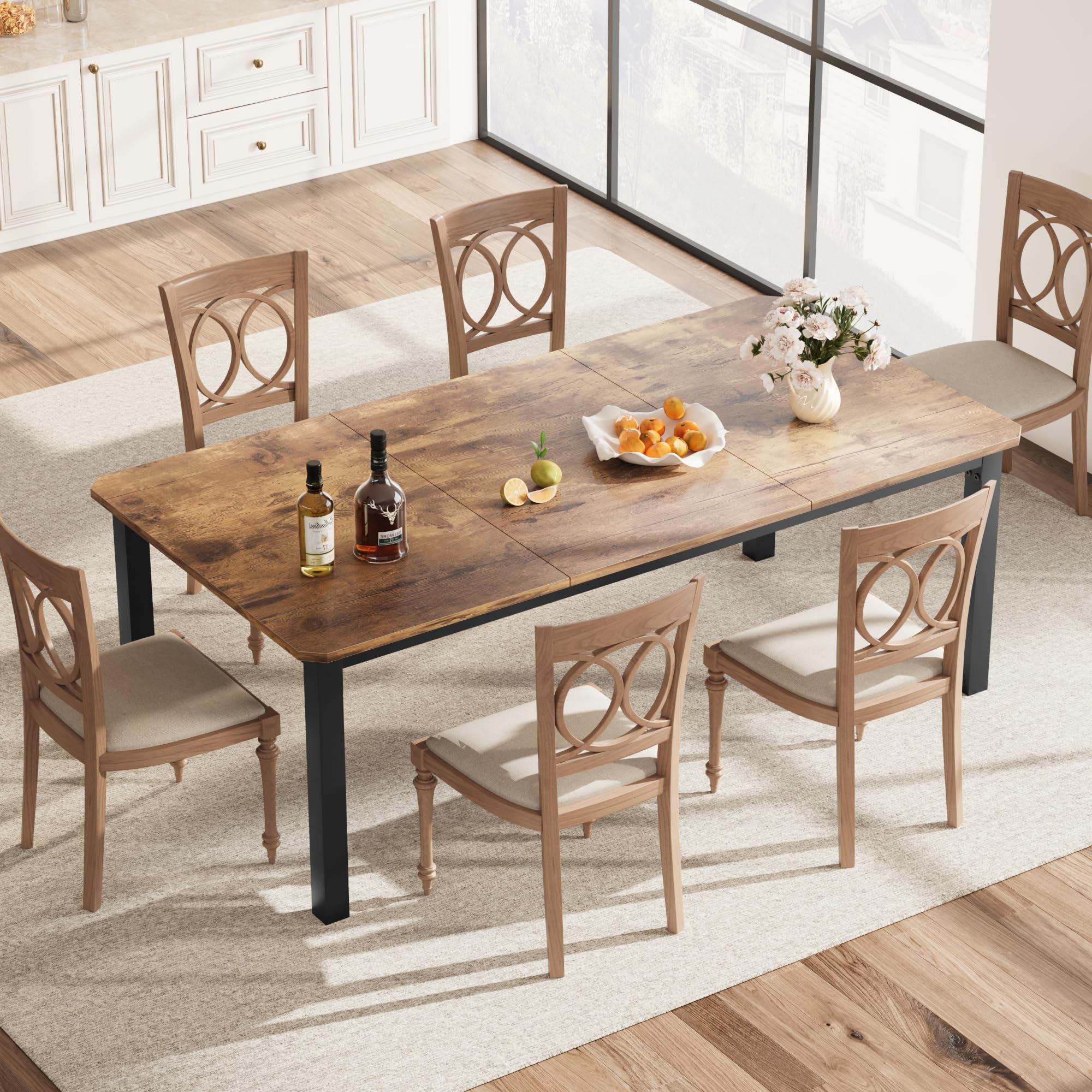 Industrial Dining Table for 6-8 People