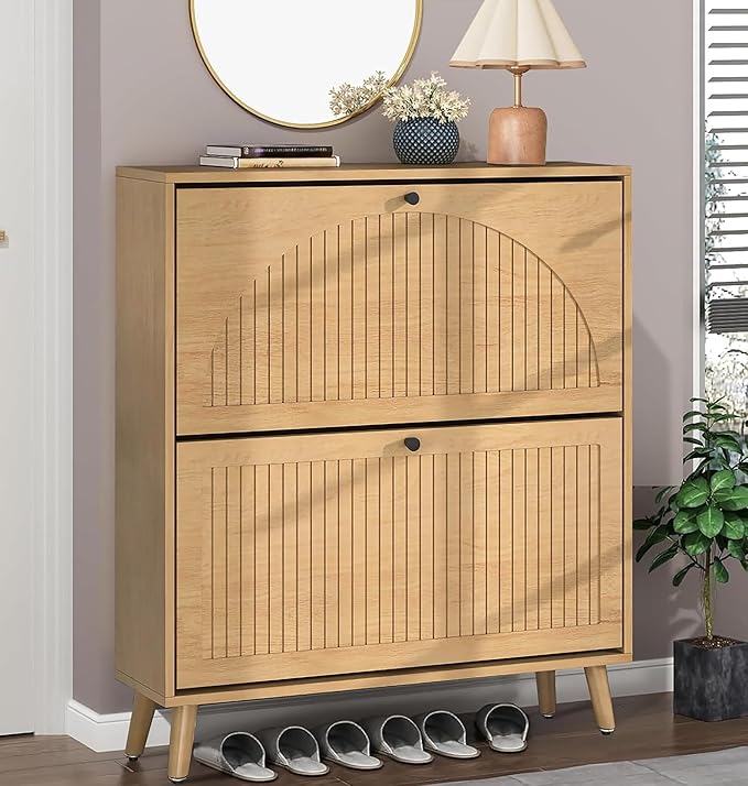 Shoe Storage Cabinet with 2 Flip Drawers