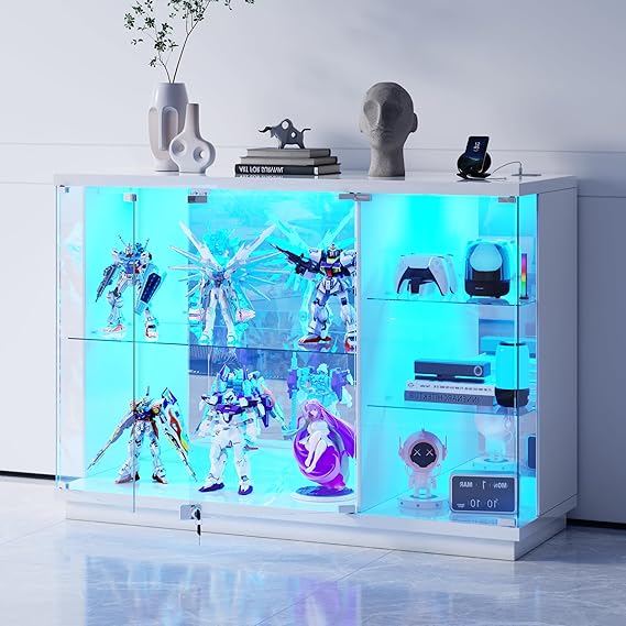 Glass Display Cabinet with LED Light and Human Body Sensor