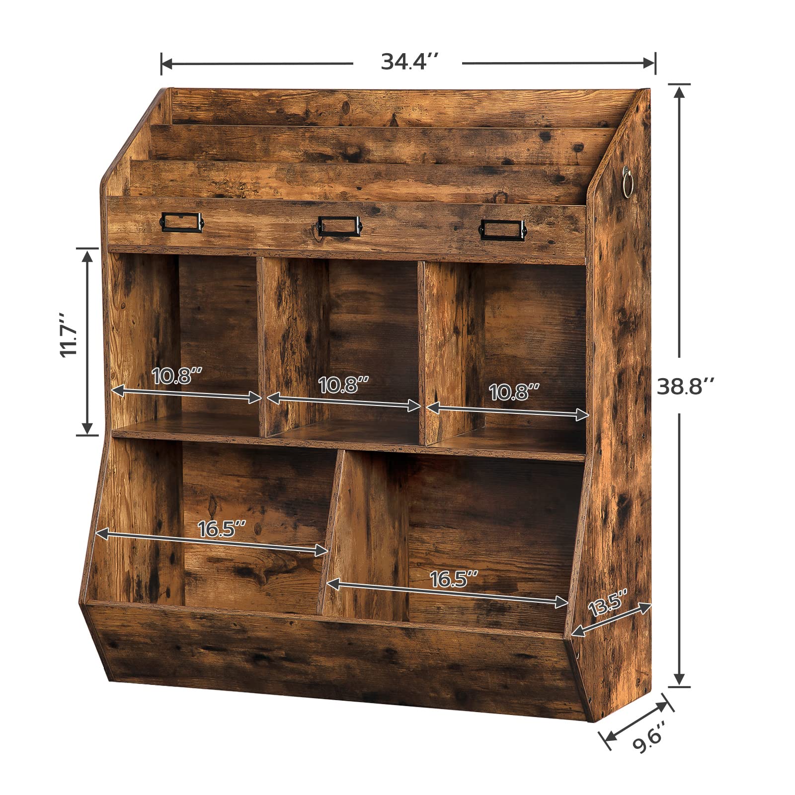 Kids Bookshelf with Toy Storage