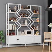 Tall 5-Tier Bookshelf with Storage Cabinet