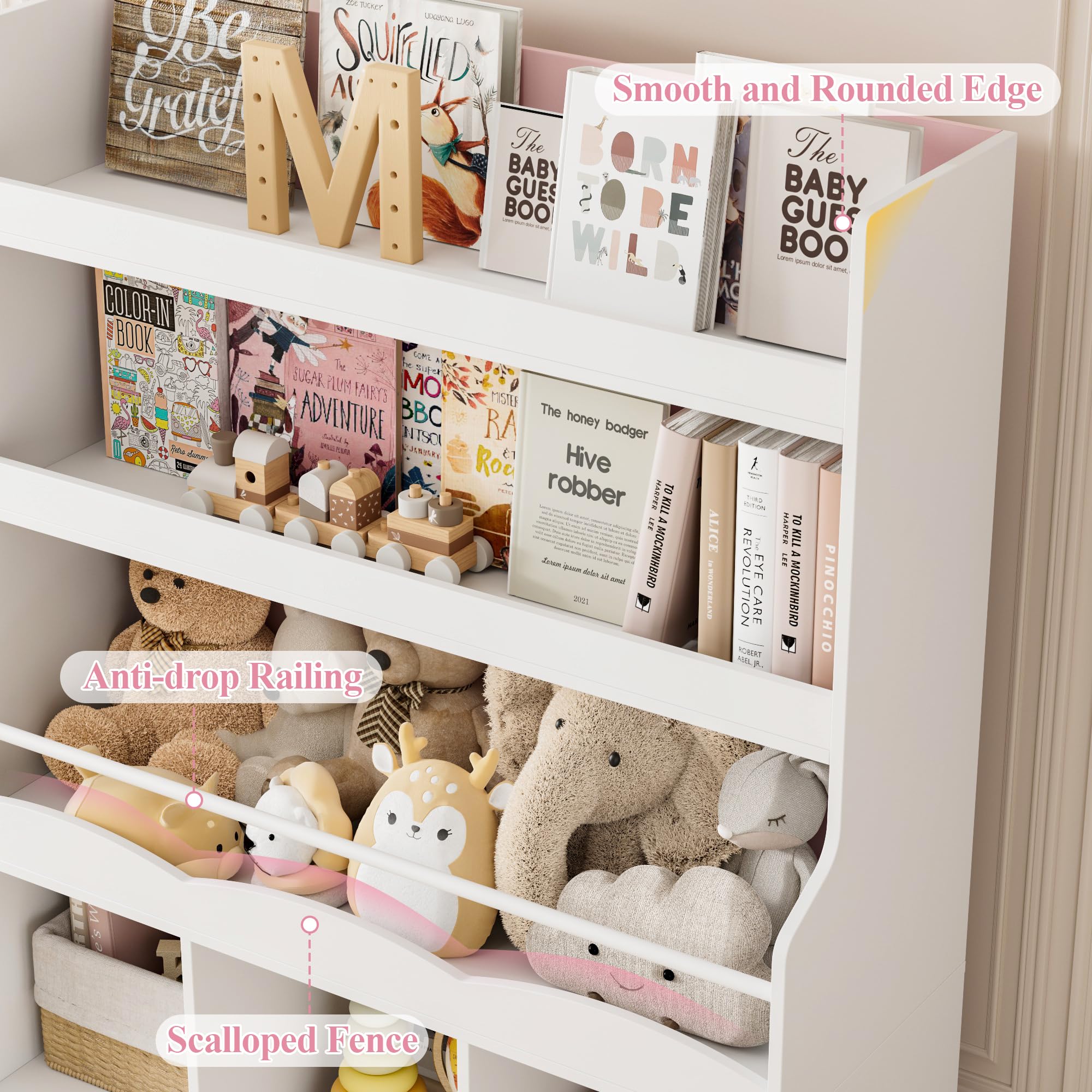 Kids Bookshelf with Toy Storage Organizer