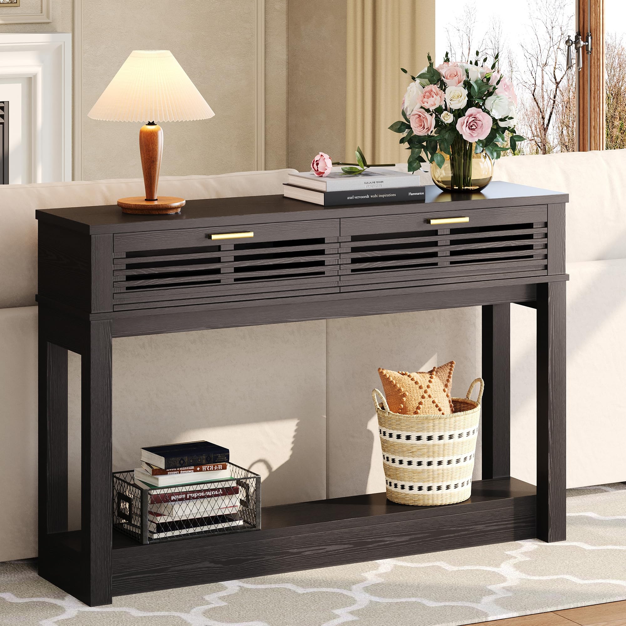 47" Entryway Console Table with Drawer and Storage