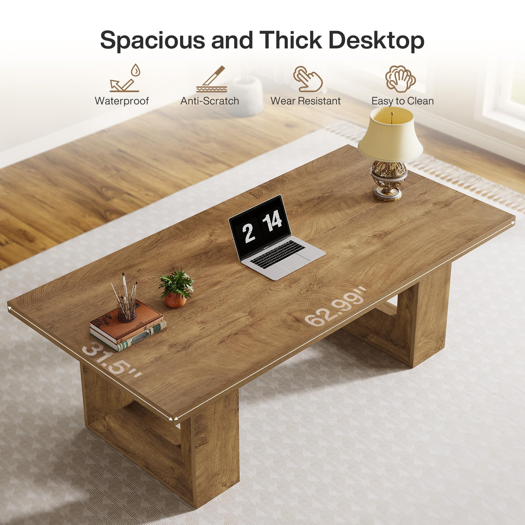 Large Farmhouse Executive Desk 63 Inch