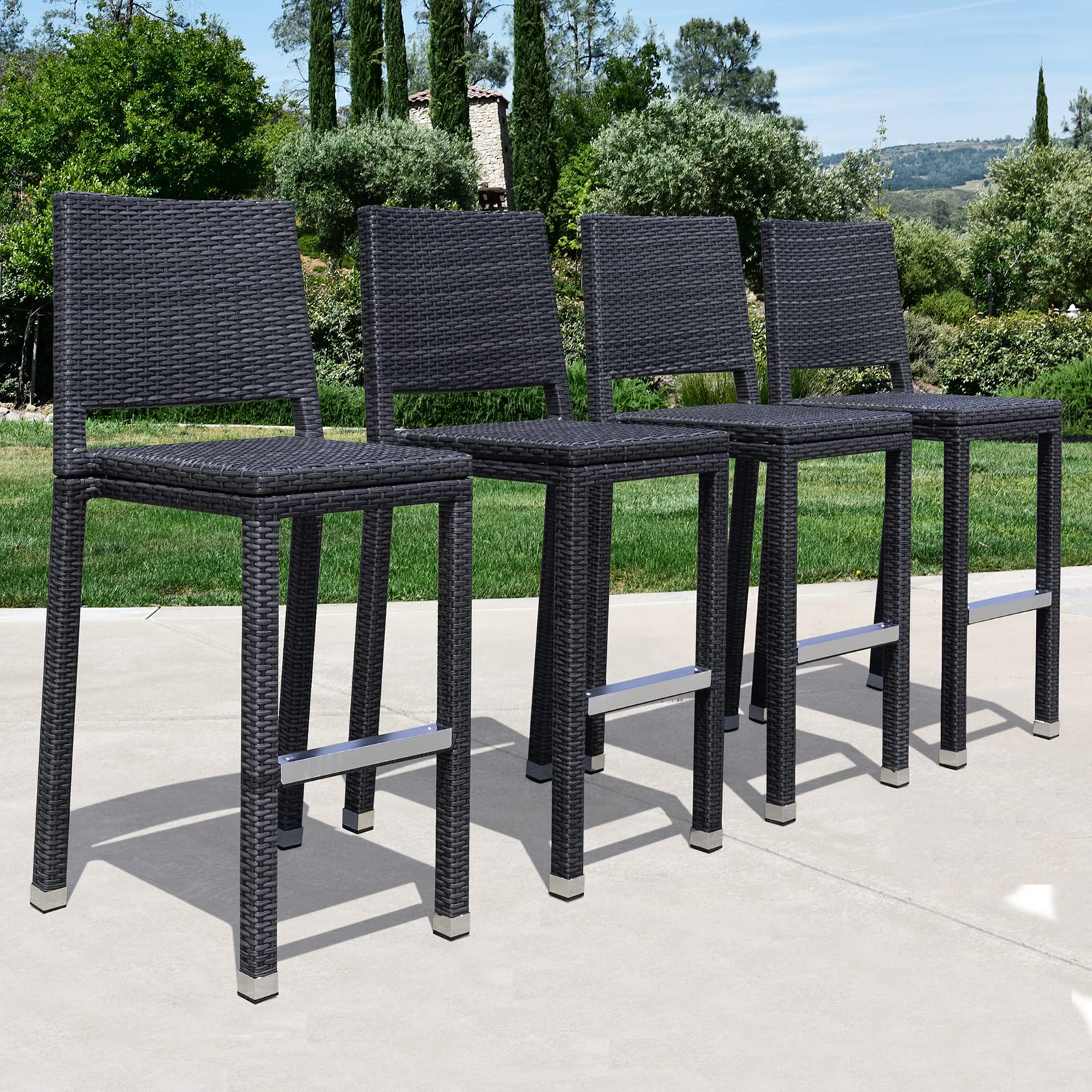 30" Outdoor Patio Bar Stools Set of 4