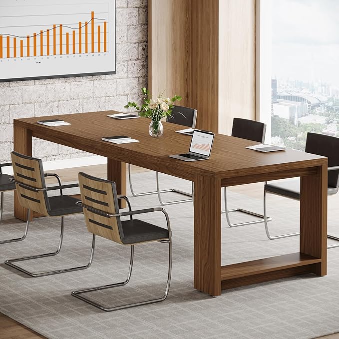 7 ft Conference Table for 6-8 People - Modern Rectangle Meeting Desk