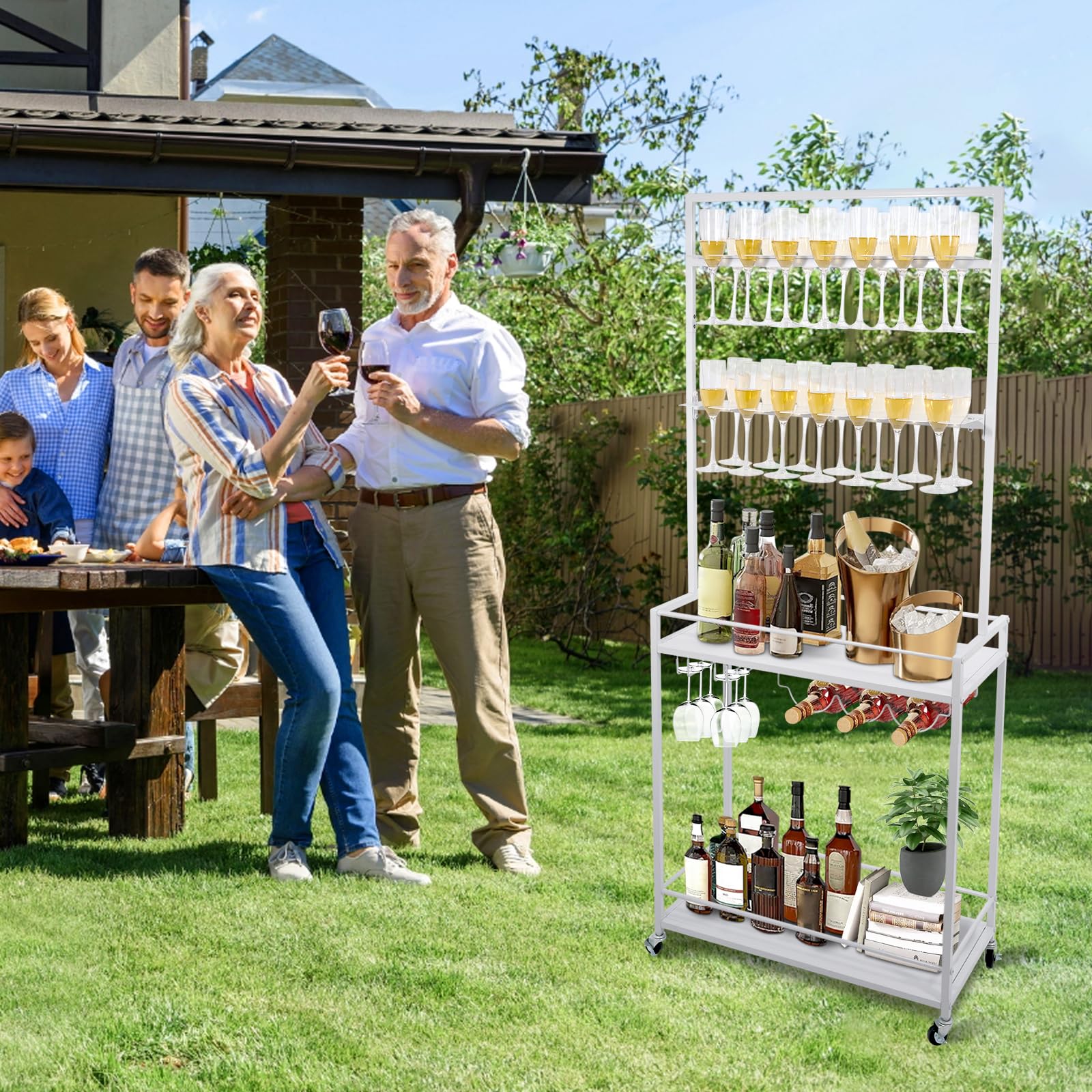 2-Tier Mobile Champagne Wall Holder